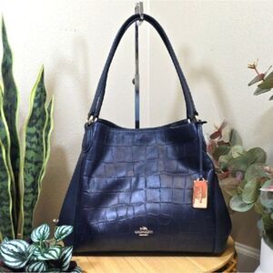 Coach Edie Shoulder Bag 31 in Croc Embossed Leather